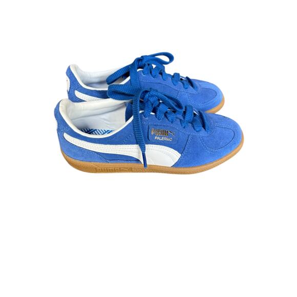 Puma Women's Cobalt Blue Palermo Gum Sole Lace Up Sneakers - 6 - Picture 2 of 12